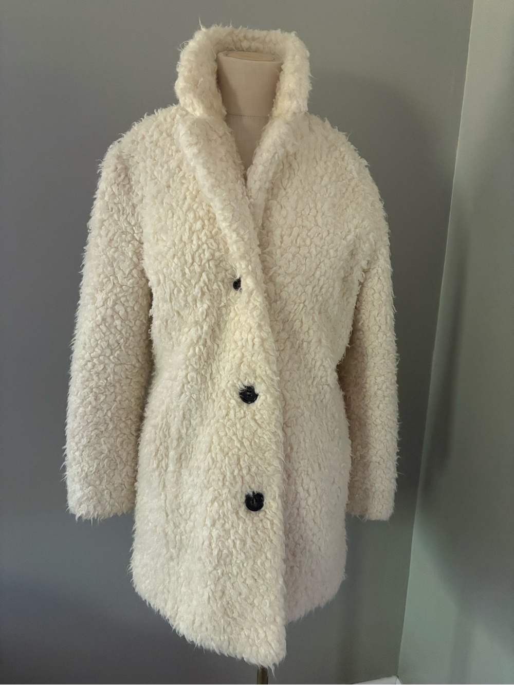 Bar III Teddy Bear Style Sherpa Cream Coat Medium